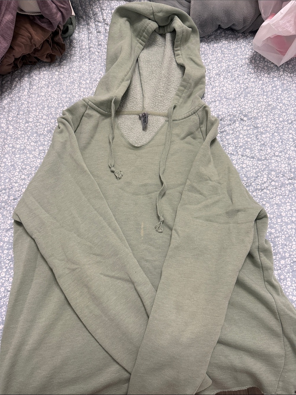 Olive Green Women's Lightweight Hooded Pullover Top